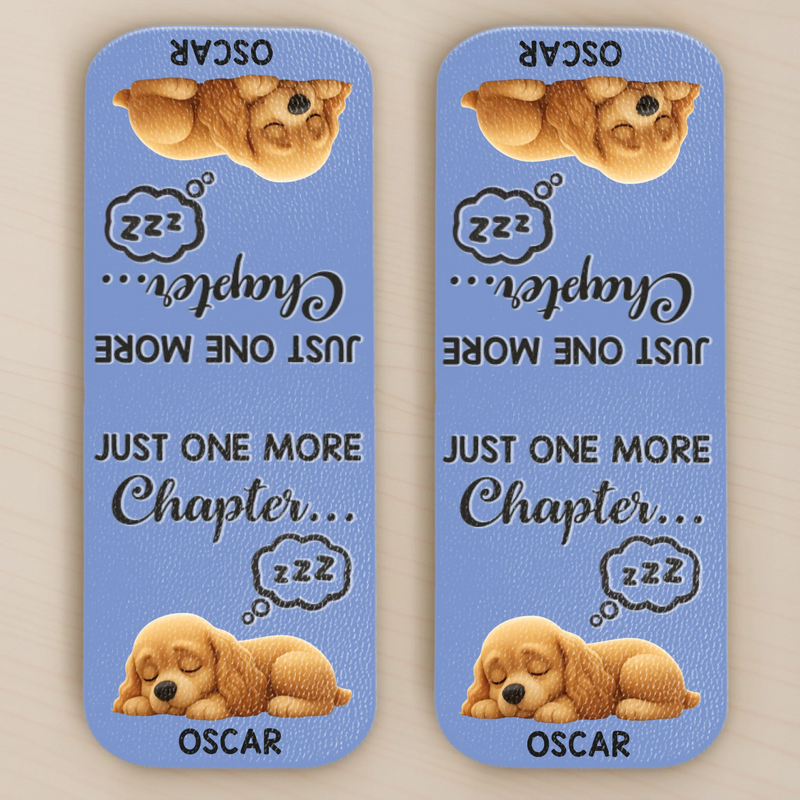 Custom Leather Magnetic Bookmark - Personalized  Bookish Gifts For Book Lovers, Bookworms, Dog Dad And Mom - Happiness Is Another Chapter