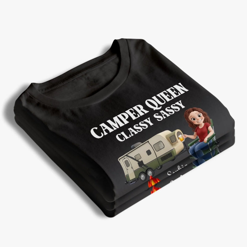 Custom Unisex T-shirt, Premium T-shirt, Hoodie - Personalized Birthday Camping Gifts For Campers - Queen Of The Campsite
