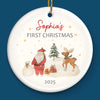 Custom Ceramic First Christmas Ornament - Personalized Christmas Baby Shower, Gifts For New Moms, New Dads, New Parents - Our Christmas Miracle