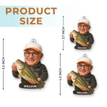 Custom Photo Acrylic Ornament - Personalized Christmas Birthday Fishing Gifts For Dad, Grandpa, Fisherman - Hooked On Happiness