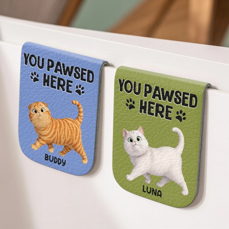 Custom Leather Magnetic Bookmark - Personalized  Bookish Gifts For Book Lovers, Bookworms, Dog Dad And Mom, Cat Owners - Lost In A Good Book