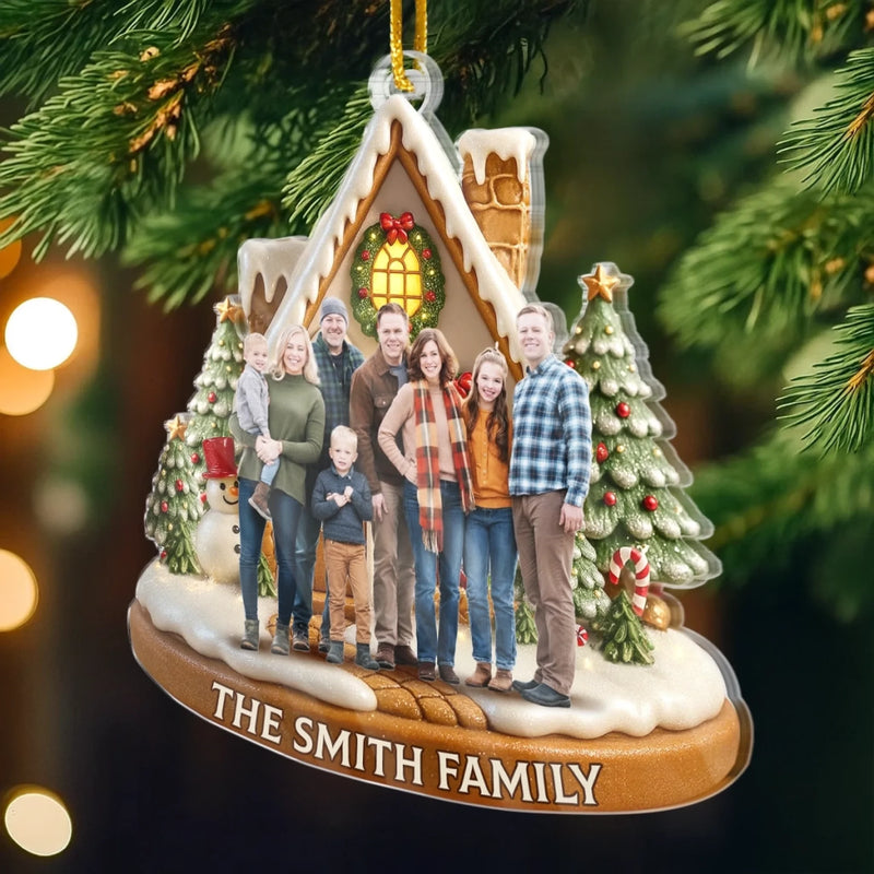 Custom Photo Acrylic Ornament - Personalized Christmas Birthday Gifts For Mom, Dad, Brother, Sister, Kids - Christmas Sparkles With Love At Home