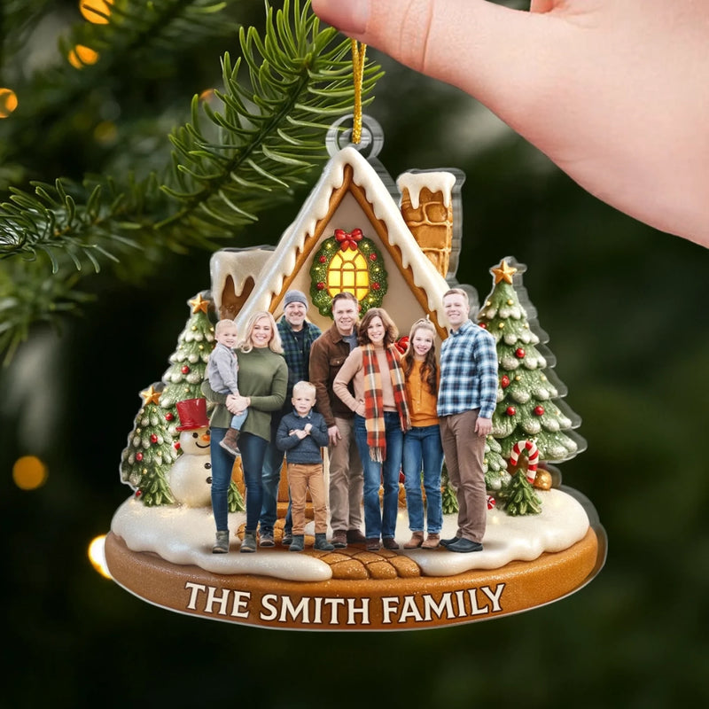 Custom Photo Acrylic Ornament - Personalized Christmas Birthday Gifts For Mom, Dad, Brother, Sister, Kids - Christmas Sparkles With Love At Home