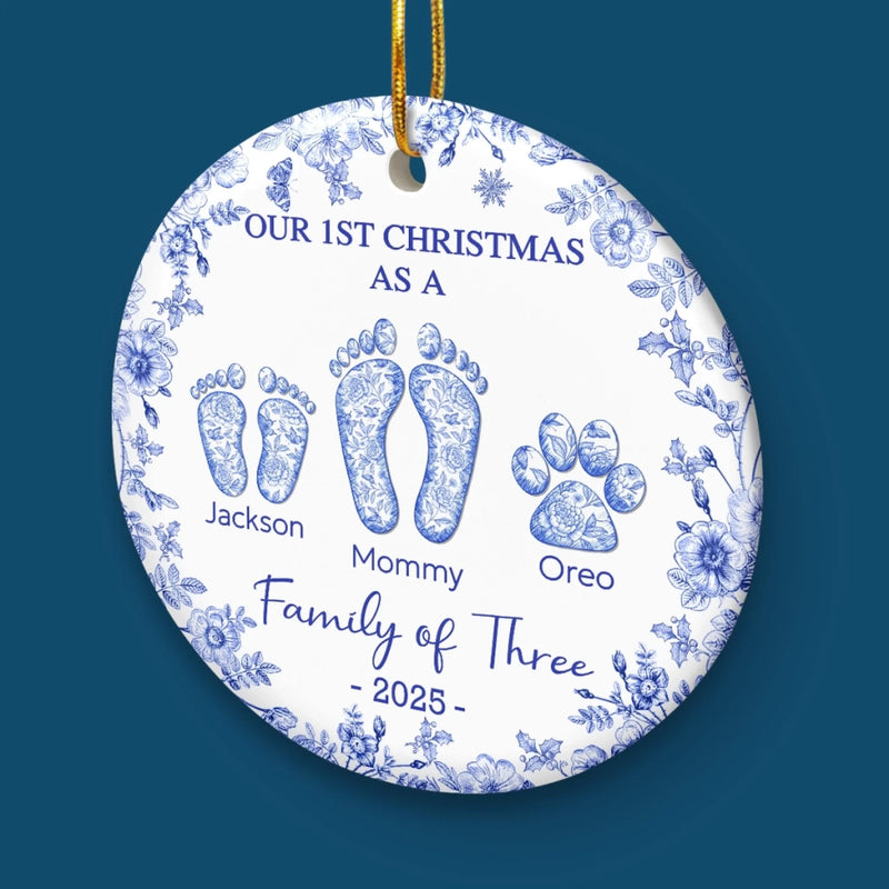 Custom First Christmas Ceramic Ornament - Personalized Christmas Birthday Gifts For Mom, Dad, Brother, Sister, Kids - Together Wrapped In Winter Magic