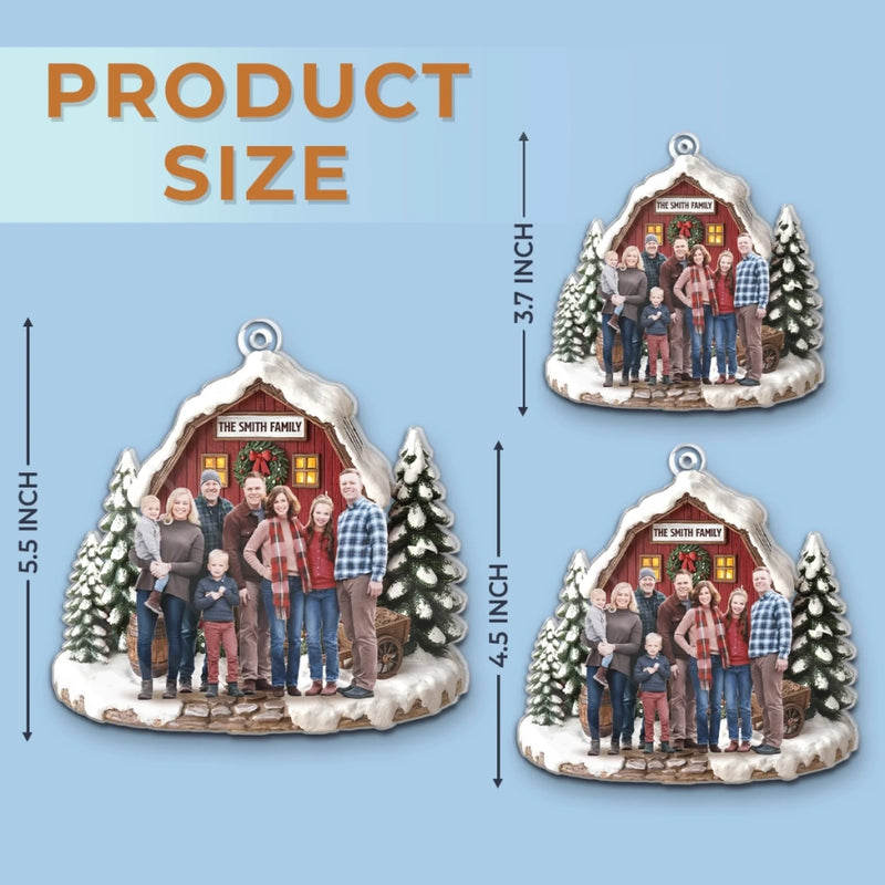 Custom Photo Acrylic Ornament - Personalized Christmas Birthday Gifts For Mom, Dad, Brother, Sister, Kids - Love Warms Every Christmas Night