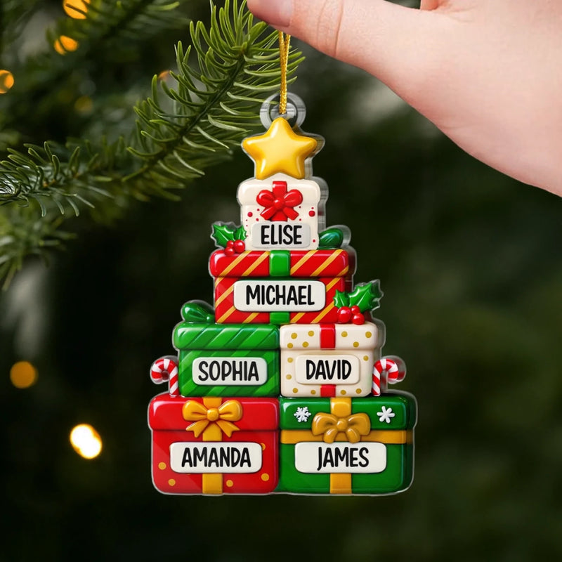 Custom Acrylic Ornament - Personalized Christmas Birthday Gifts For Mom, Dad, Brother, Sister, Kids - Family Love Lights Christmas