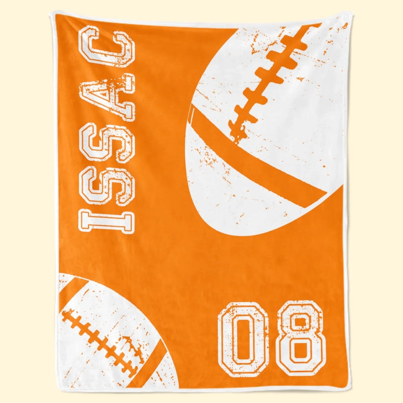 Custom American Football Blanket - Personalized Gift For Birthday, Football Football Lovers, NFL Fans, Sport Lovers, Senior Graduation Gift - Born To Win