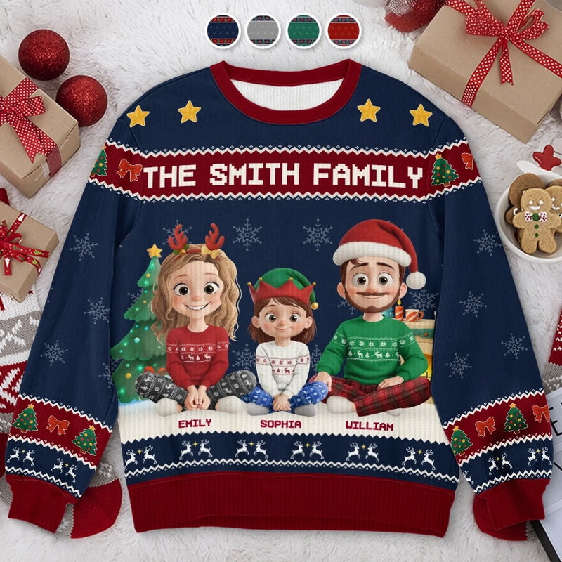 Custom Unisex Ugly Sweatshirt - Personalized  Christmas Birthday Gifts For Family, Dog Cat Lovers - All We Need For Christmas Is Family