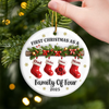 Custom First Christmas Ceramic Ornament - Personalized Christmas Birthday Gifts For Family, Dog Cat Lovers - Our First Noel As A Family