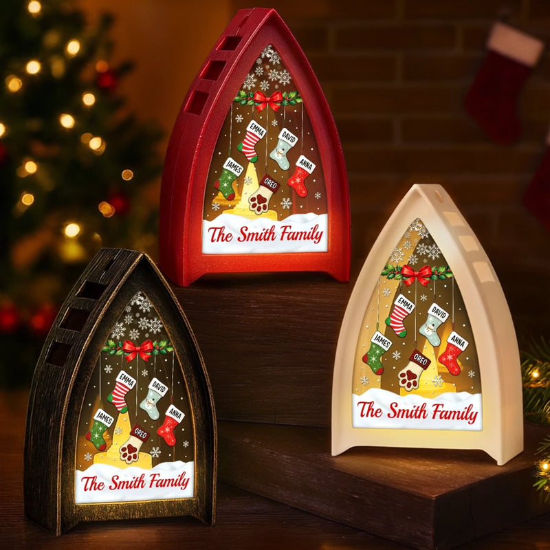 Custom LED Tabletop Lantern Light - Personalized Christmas Birthday Gifts For Mom, Dad, Brother, Sister, Kids - Love Lights Our Home