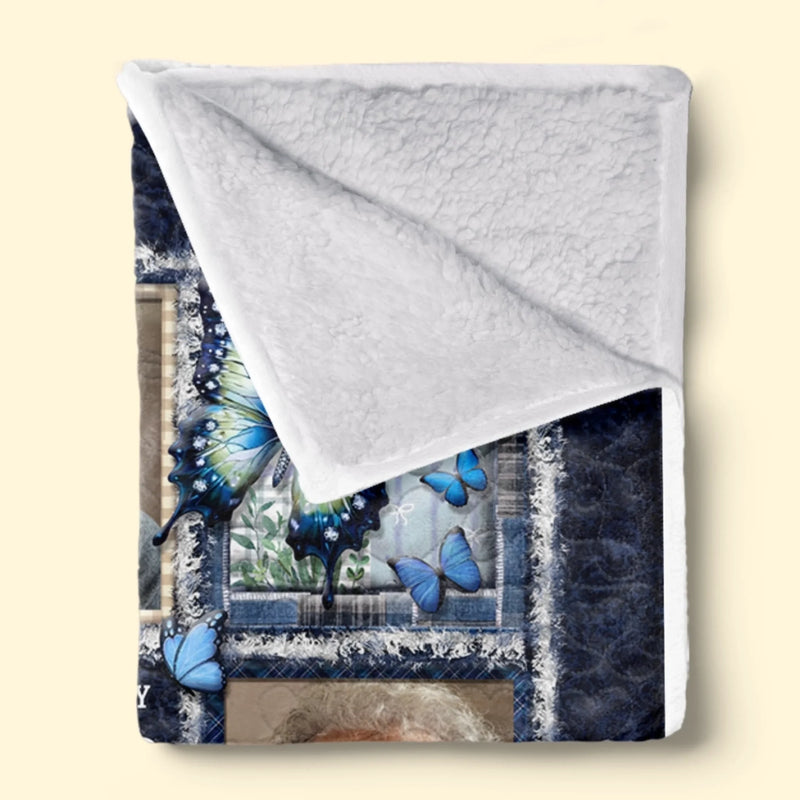Custom Photo Blanket - Personalized Christmas Memorial Sympathy Gifts For Loss Of Mom, Dad - Love Lives Beyond The Years