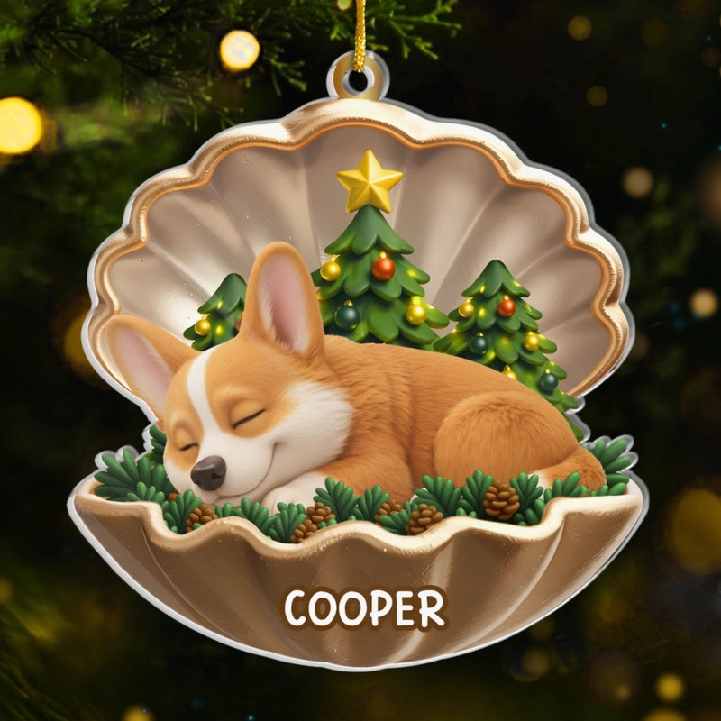 Custom Acrylic Ornament - Personalized Pet Christmas Memorial Sympathy Gifts For Dogs - Forever My Christmas Angel