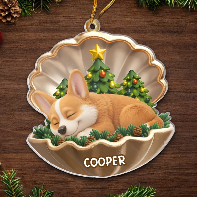 Custom Acrylic Ornament - Personalized Pet Christmas Memorial Sympathy Gifts For Dogs - Forever My Christmas Angel