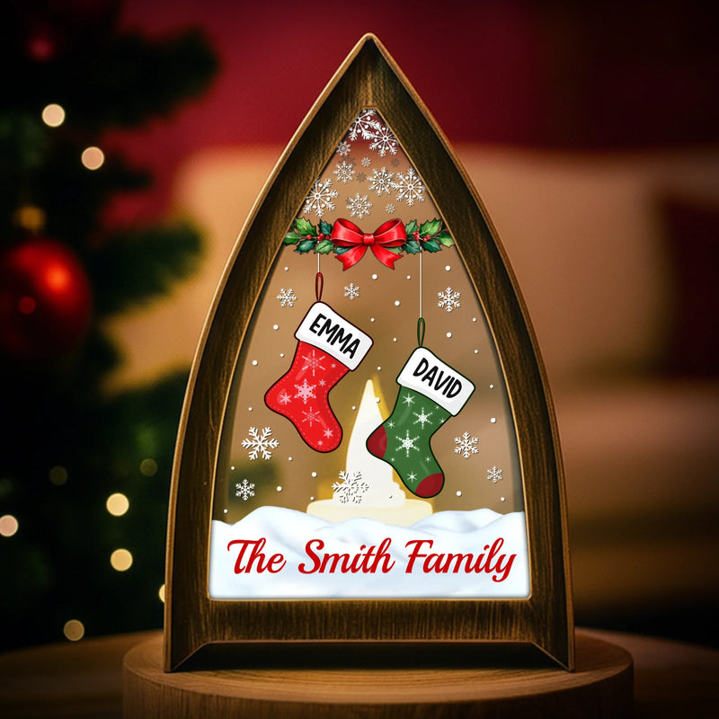 Custom LED Tabletop Lantern Light - Personalized Christmas Birthday Gifts For Mom, Dad, Brother, Sister, Kids - Love Lights Our Home