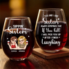 Custom Wine Glass - Personalized Best Friend Birthday Gifts For Women, Besties, Sisters, BFF - Forever My Drinking Buddy