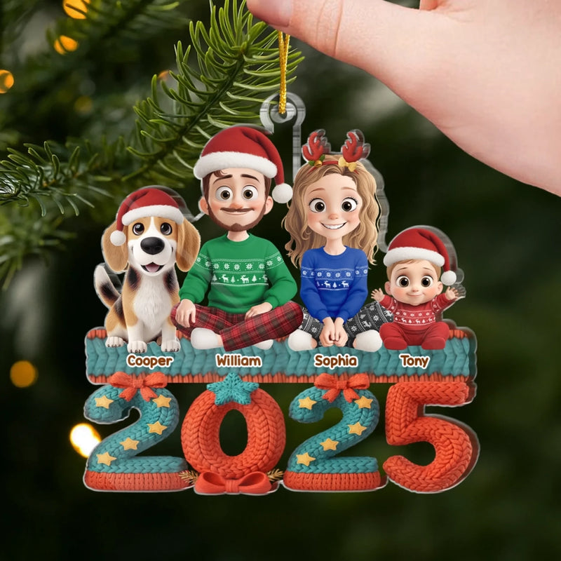 Custom Acrylic Ornament - Personalized Christmas Birthday Gifts For Family, Dog Cat Lovers - Love Lives Here