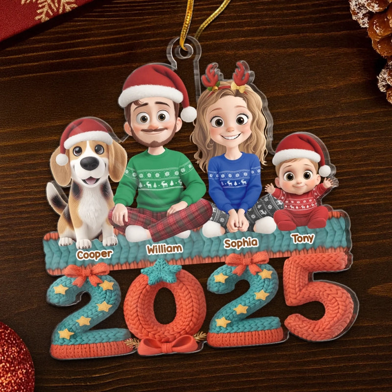 Custom Acrylic Ornament - Personalized Christmas Birthday Gifts For Family, Dog Cat Lovers - Love Lives Here