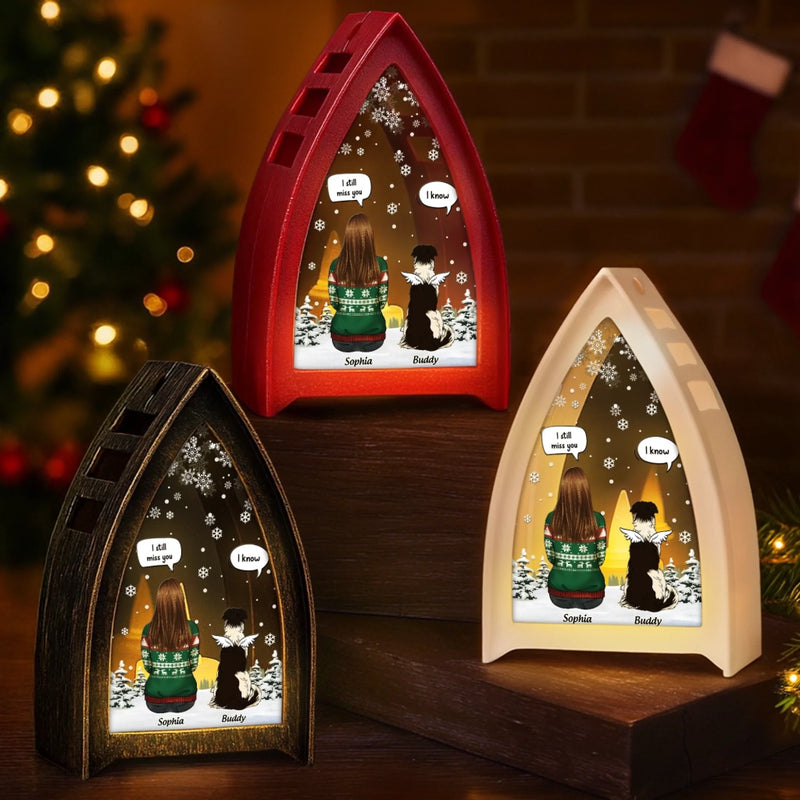 Custom LED Tabletop Lantern Light - Personalized Pet Christmas Memorial Sympathy Gifts For Dogs - Shine On Love