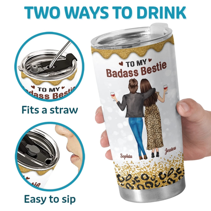 Custom Tumbler - Personalized Best Friend Birthday Gifts For Women, Besties, Sisters, BFF - Our Friendship Our Vintage