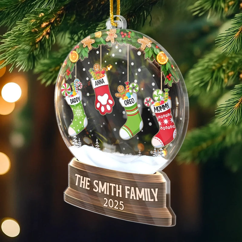 Custom Acrylic Ornament - Personalized Christmas Birthday Gifts For Mom, Dad, Brother, Sister, Kids  - Love Makes Us One