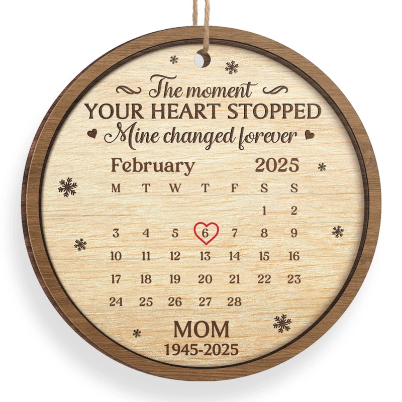 Custom Wood Ornament - Personalized Christmas Memorial Sympathy Gifts For Loss Of Mom, Dad - I’ll Hold You In My Heart Forever