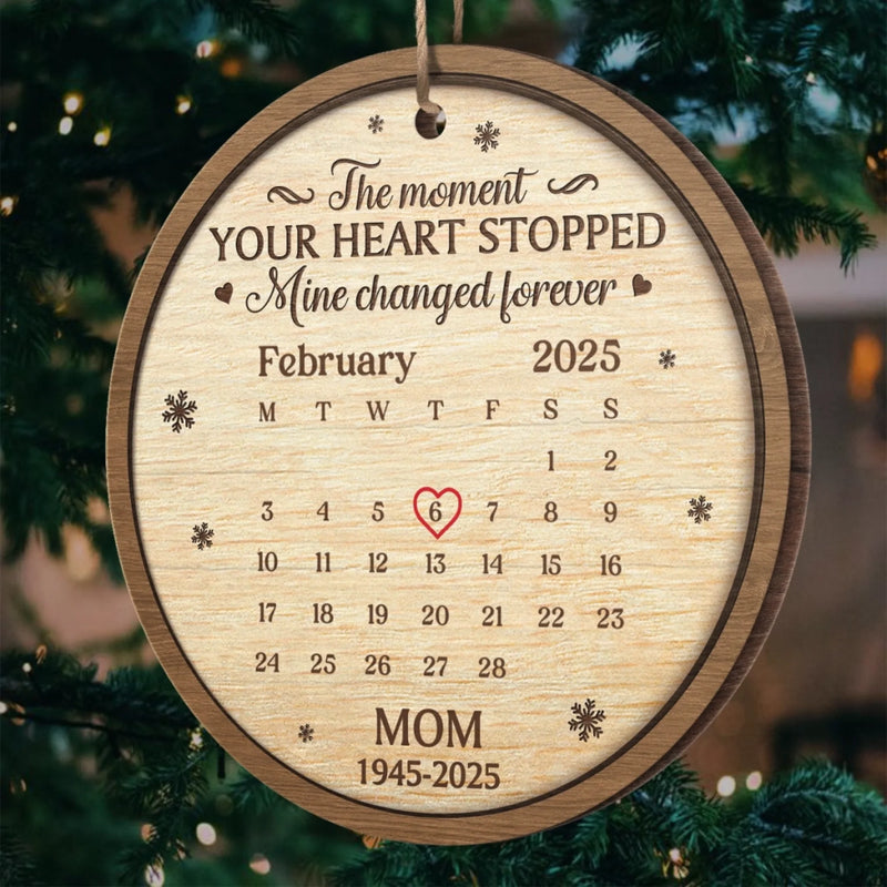 Custom Wood Ornament - Personalized Christmas Memorial Sympathy Gifts For Loss Of Mom, Dad - I’ll Hold You In My Heart Forever