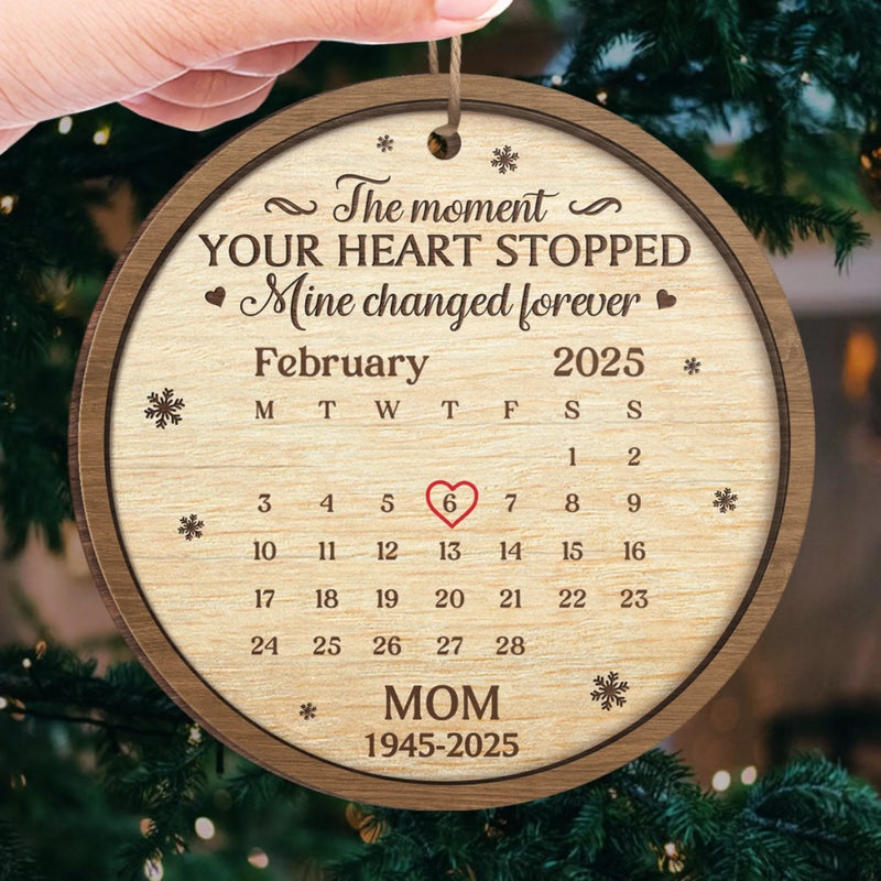 Custom Wood Ornament - Personalized Christmas Memorial Sympathy Gifts For Loss Of Mom, Dad - I’ll Hold You In My Heart Forever