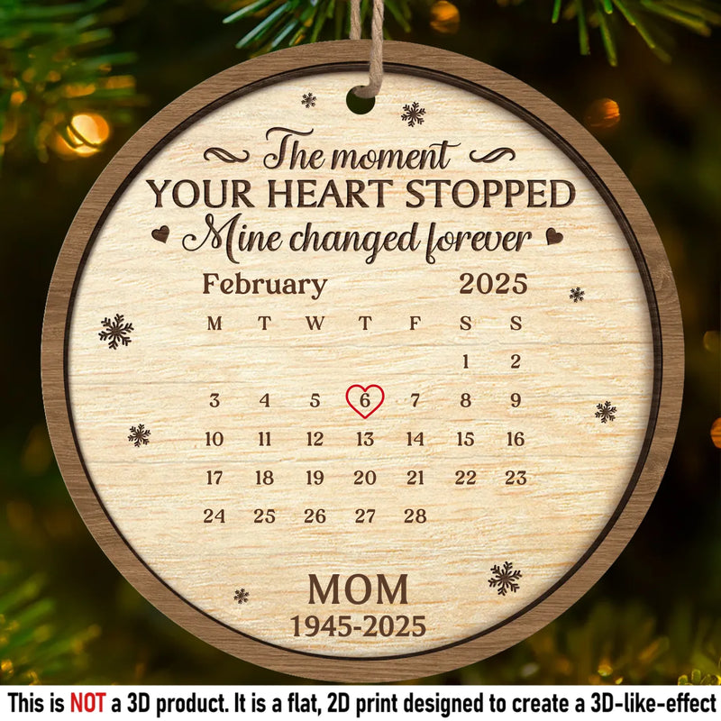 Custom Wood Ornament - Personalized Christmas Memorial Sympathy Gifts For Loss Of Mom, Dad - I’ll Hold You In My Heart Forever