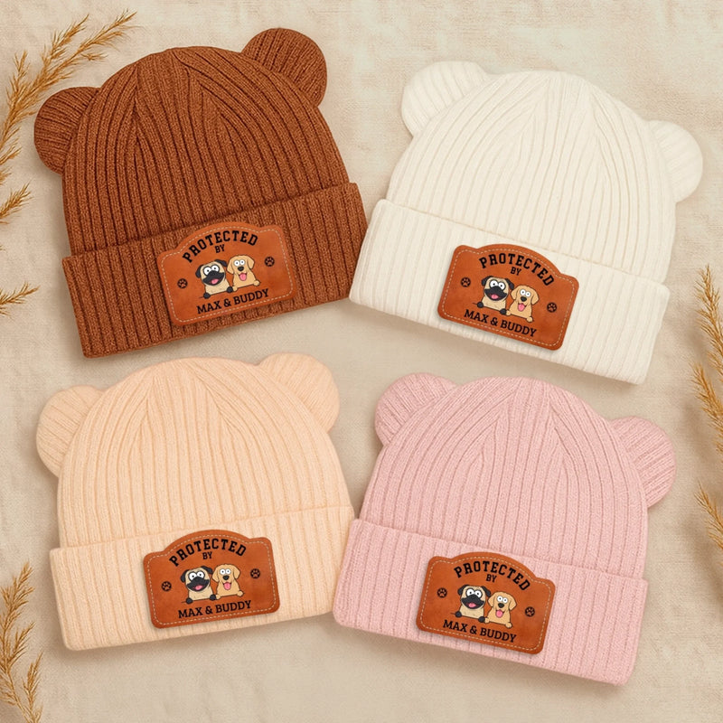 Custom Baby Beanie And Mittens Set - Personalized Baby Shower, Gender Reveal Gifts For New Moms, New Dads, New Parents, Dog Dad And Mom - Small Hands Hold Big Dreams