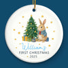 Custom Baby First Christmas Ceramic Ornament - Personalized Christmas Baby Shower, Gifts For New Moms, New Dads, New Parents - Little Blessings Shine This Christmas