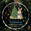 Custom Baby First Christmas Glass Ornament - Personalized Christmas Baby Shower, Gifts For New Moms, New Dads, New Parents - Baby’s Very First Christmas
