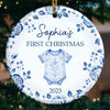 Custom Baby First Christmas Ceramic Ornament - Personalized Christmas Baby Shower, Gender Reveal Gifts For New Moms, New Dads, New Parents - Santa’s Newest Helper