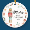 Custom Baby First Christmas Ceramic Ornament - Personalized Christmas Baby Shower, Gender Reveal Gifts For New Moms, New Dads, New Parents - Sweet Beginnings