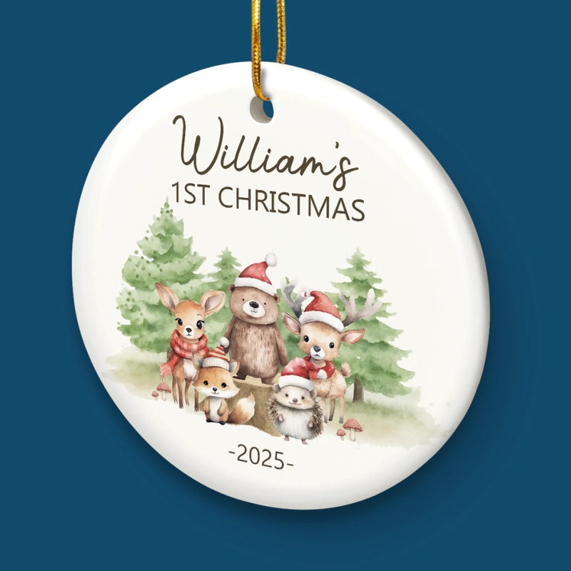 Custom Baby First Christmas Ceramic Ornament - Personalized Christmas Baby Shower, Gender Reveal Gifts For New Moms, New Dads, New Parents - Born To Be Loved
