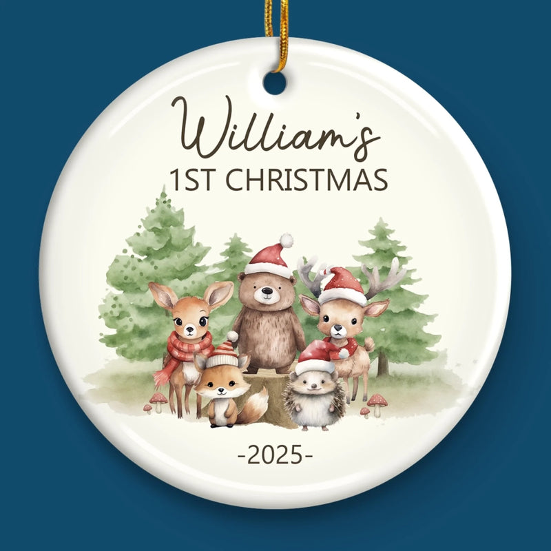 Custom Baby First Christmas Ceramic Ornament - Personalized Christmas Baby Shower, Gender Reveal Gifts For New Moms, New Dads, New Parents - Born To Be Loved