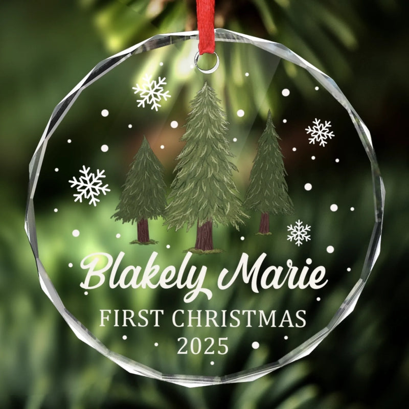 Custom Baby First Christmas Glass Ornament - Personalized Christmas Baby Shower, Gifts For New Moms, New Dads, New Parents - Special Delivery Under The Tree