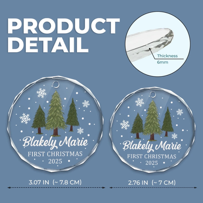 Custom Baby First Christmas Glass Ornament - Personalized Christmas Baby Shower, Gifts For New Moms, New Dads, New Parents - Special Delivery Under The Tree