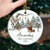Custom Baby First Christmas Ceramic Ornament - Personalized Christmas Baby Shower, Gender Reveal Gifts For New Moms, New Dads, New Parents - Little One Big Love