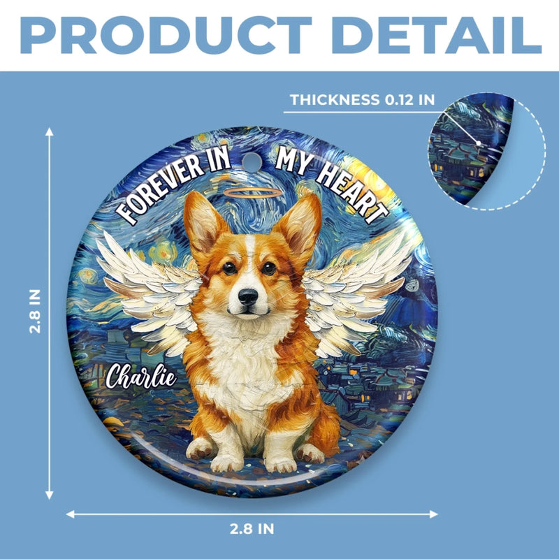 Custom Photo Ceramic Ornament - Personalized Pet Christmas Memorial Sympathy Gifts For Dogs, Cats - Companions Forever In Our Hearts