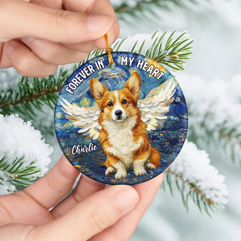 Custom Photo Ceramic Ornament - Personalized Pet Christmas Memorial Sympathy Gifts For Dogs, Cats - Companions Forever In Our Hearts