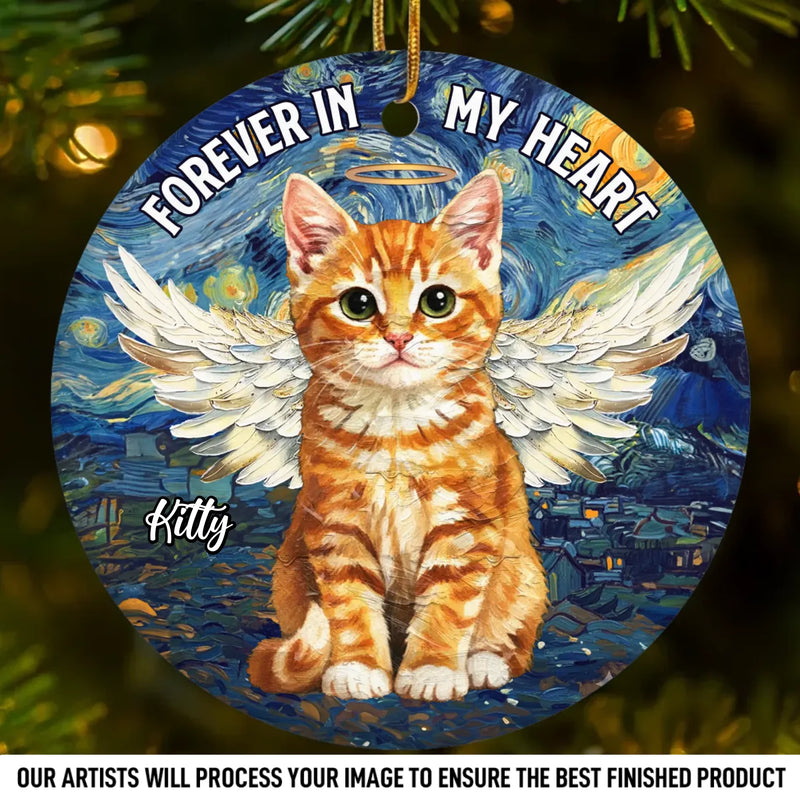Custom Photo Ceramic Ornament - Personalized Pet Christmas Memorial Sympathy Gifts For Dogs, Cats - Companions Forever In Our Hearts
