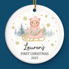 Custom Baby First Christmas Ceramic Ornament - Personalized Christmas Baby Shower, Gender Reveal Gifts For New Moms, New Dads, New Parents - Little Blessing