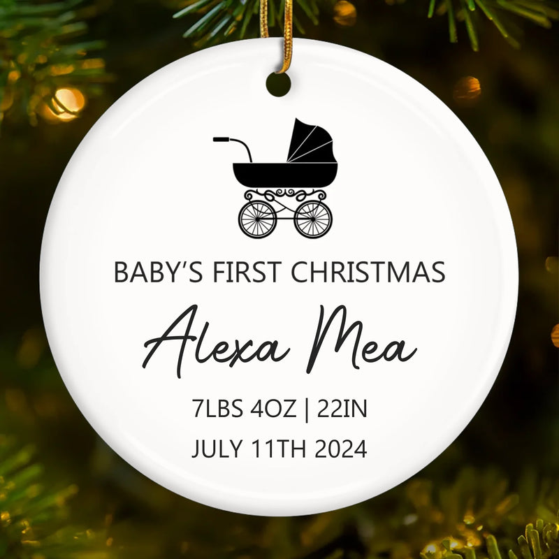 Custom Baby First Christmas Ceramic Ornament - Personalized Christmas Baby Shower, Gender Reveal Gifts For New Moms, New Dads, New Parents - Our Little Wonder
