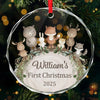 Custom Baby First Christmas Glass Ornament - Personalized Christmas Baby Shower, Gifts For New Moms, New Dads, New Parents - Tiny Wonder, Big Joy