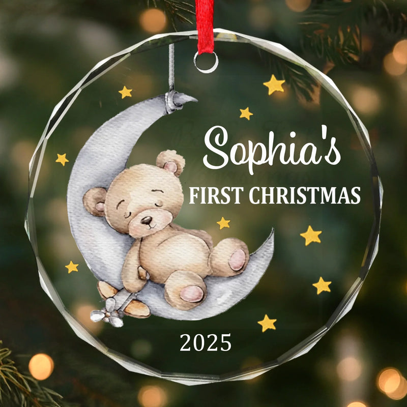 Custom Baby First Christmas Glass Ornament - Personalized Christmas Baby Shower, Gifts For New Moms, New Dads, New Parents - Our Little Joy To The World
