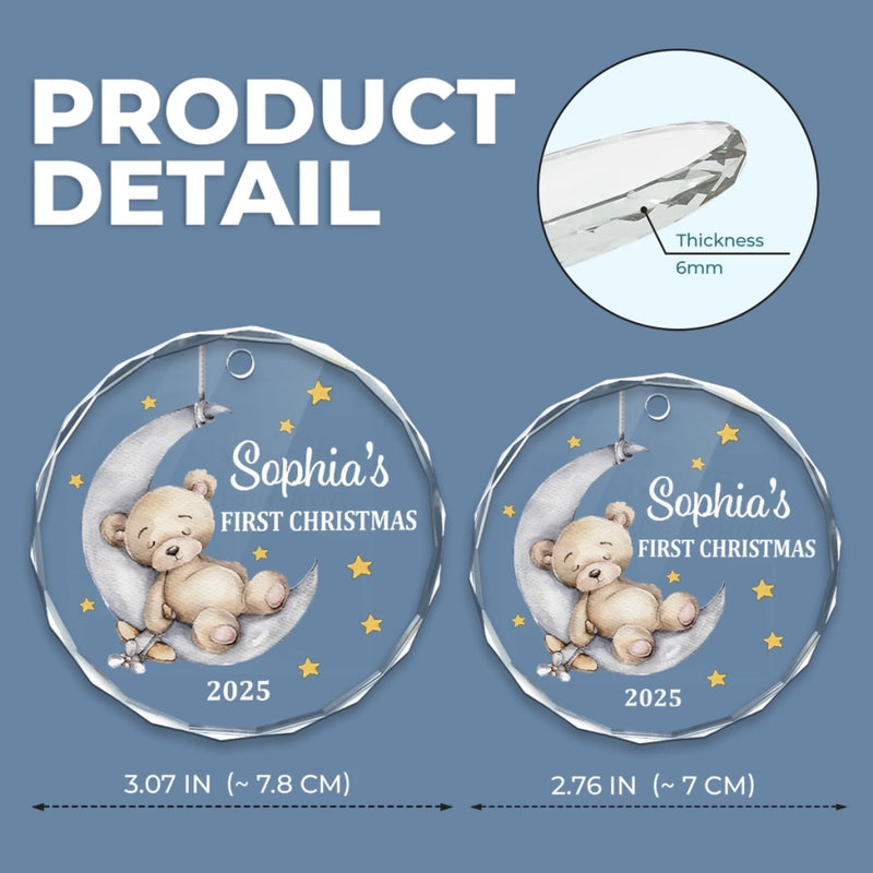 Custom Baby First Christmas Glass Ornament - Personalized Christmas Baby Shower, Gifts For New Moms, New Dads, New Parents - Our Little Joy To The World