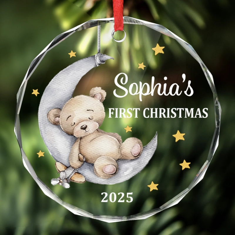 Custom Baby First Christmas Glass Ornament - Personalized Christmas Baby Shower, Gifts For New Moms, New Dads, New Parents - Our Little Joy To The World