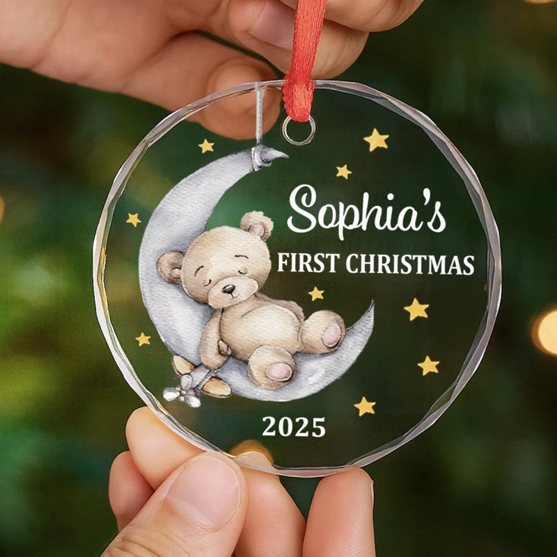 Custom Baby First Christmas Glass Ornament - Personalized Christmas Baby Shower, Gifts For New Moms, New Dads, New Parents - Our Little Joy To The World
