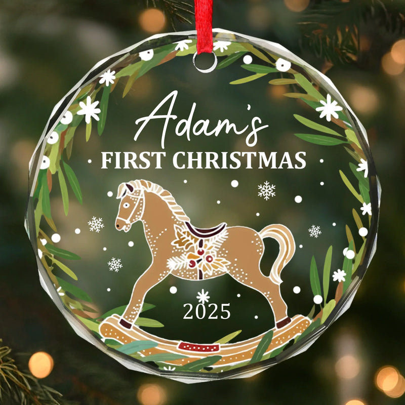 Custom Baby First Christmas Glass Ornament - Personalized Christmas Baby Shower, Gifts For New Moms, New Dads, New Parents - New Joy This Christmas