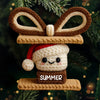Custom Crochet Acrylic Ornament - Personalized Christmas Birthday Gifts For Mom, Dad, Brother, Sister, Kids - Sweet Moments Shared Like Marshmallows